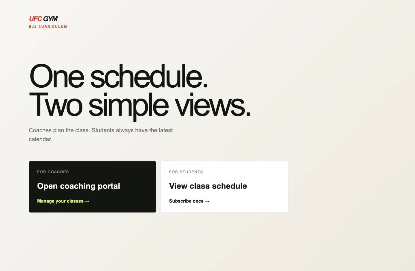 UFC Gym BJJ Scheduling App project preview